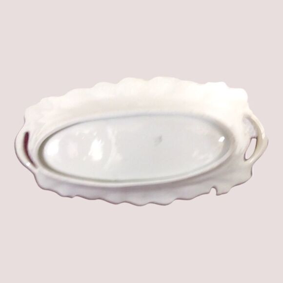 France Dripping with  GOLD LIMOGES Oblong Tid Bit/Trinket Dish White VINTAGE - Picture 6 of 13